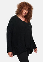 Amandine - Trui met col en zak 2907 zwart