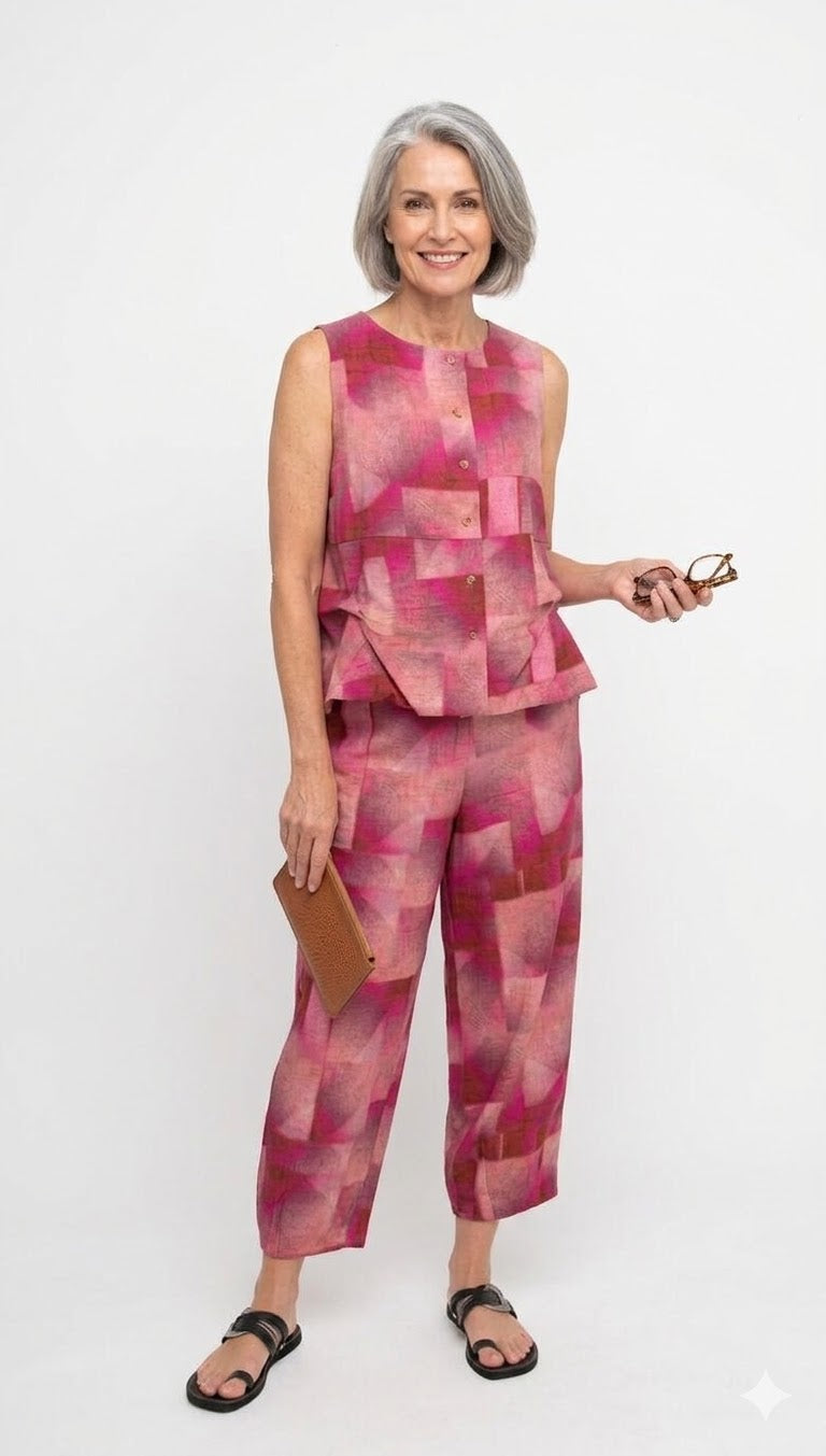 Ozai N Kü - Cropped broek Reflection 860694 - Print Fuchsia/Roze/Magenta