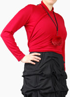 Boris - Wikkelvest punten viscose "peach"- nr.1017 Rood
