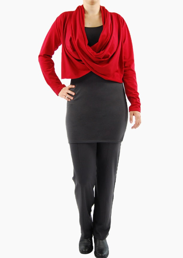 Boris - Wikkelvest punten viscose "peach"- nr.1017 Rood