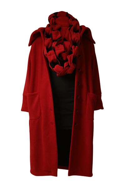 Boris - Lange jas met knopen - nr. 1118 Rood