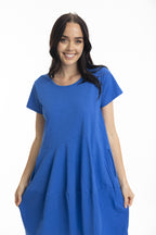 ORIENTIQUE - Jurk Bubble 1134 - Electric Blue