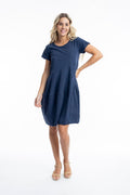 ORIENTIQUE - Jurk Bubble 1134 - Navy