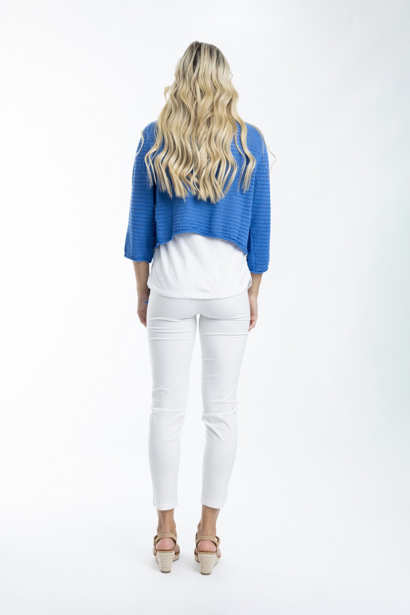 ORIENTIQUE - Bolero vest Tie Shrug - Electric Blue
