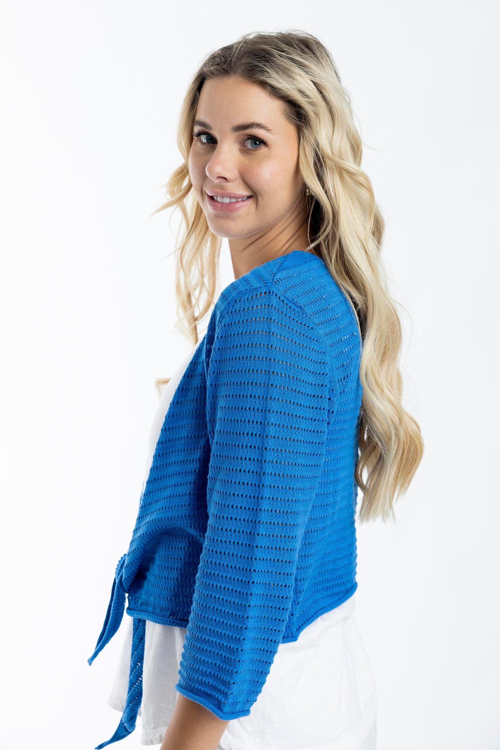 ORIENTIQUE - Bolero vest Tie Shrug - Electric Blue