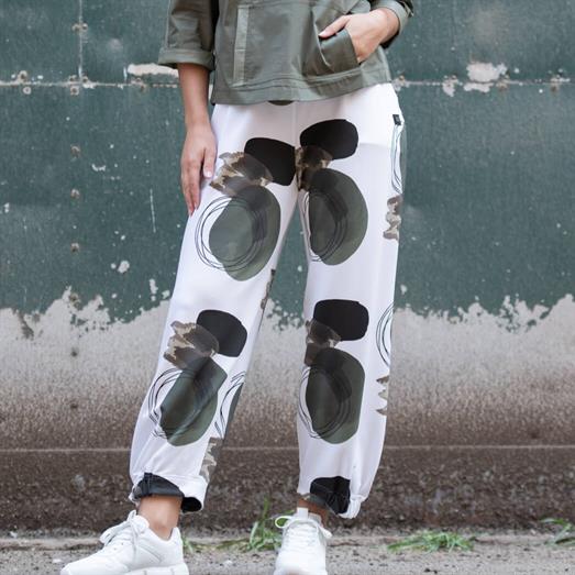 E-Avantgarde - Broek wit print *