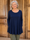 Normal Crazy - Shirt Aline lange mouw -donkerblauw