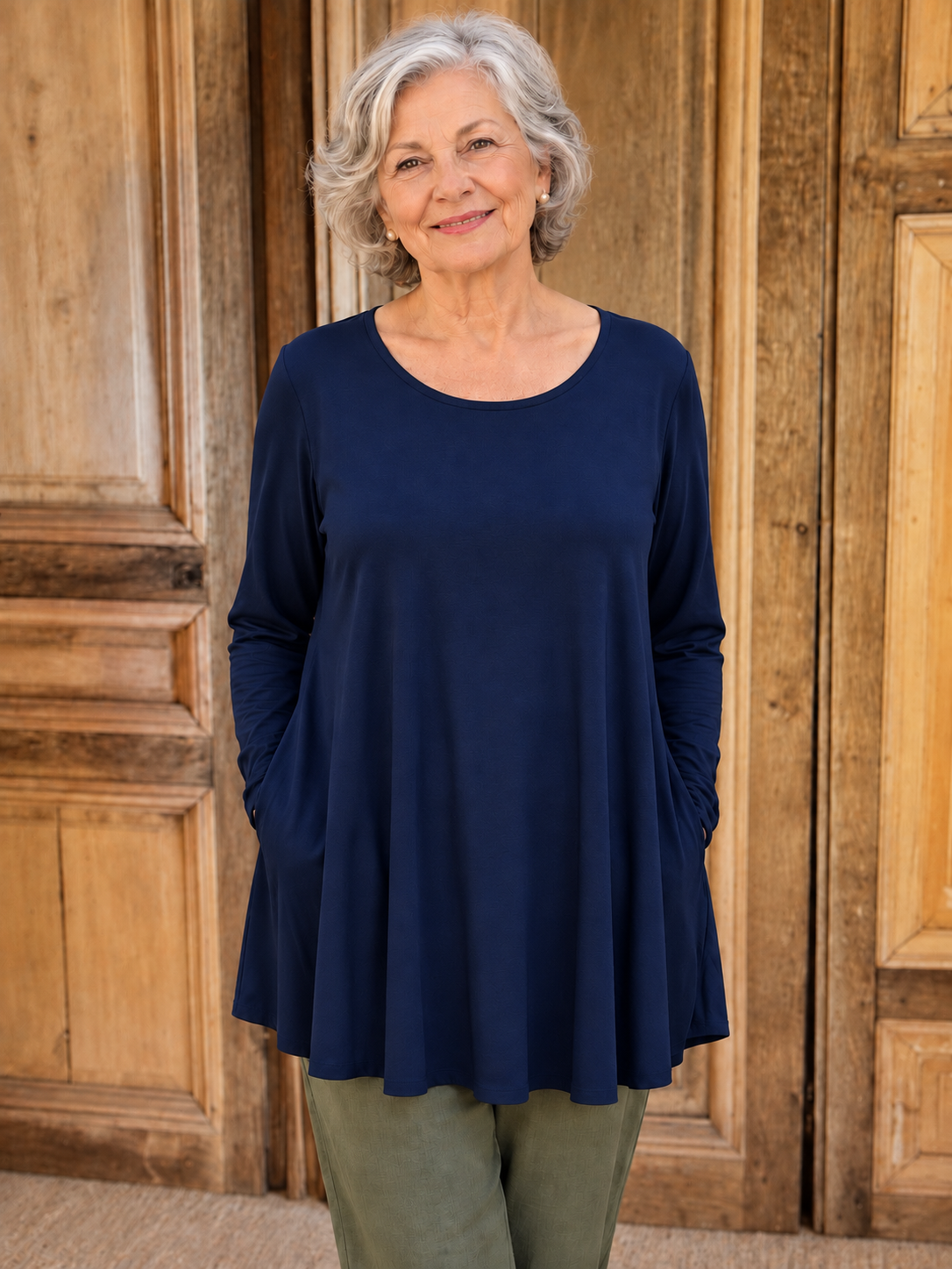 Normal Crazy - Shirt Aline lange mouw -donkerblauw