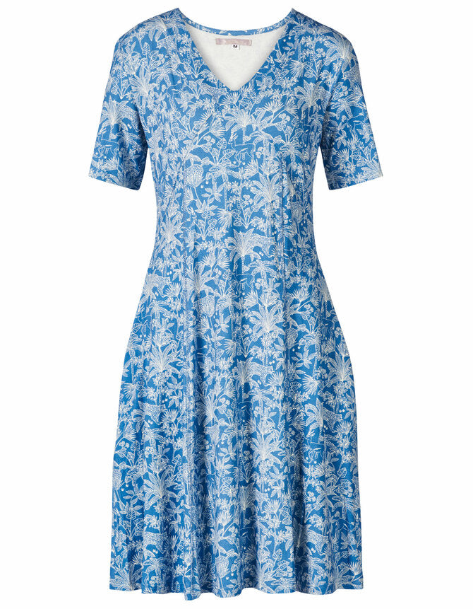 Himalaya - Iva jungle blauw jurk Bloem