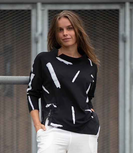 E-Avantgarde - Blouse 14611-9 - Print Black/white