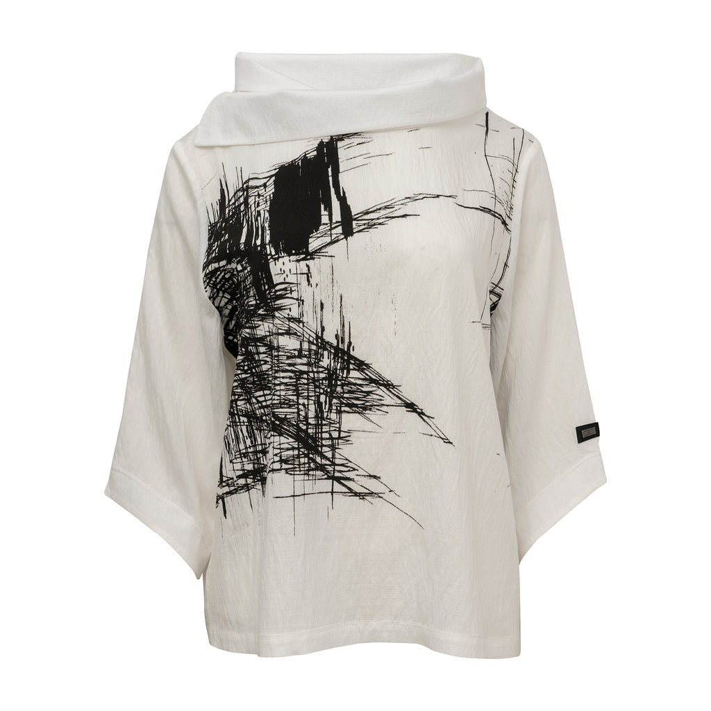 E-Avantgarde - Blouse 15005 - White / Black