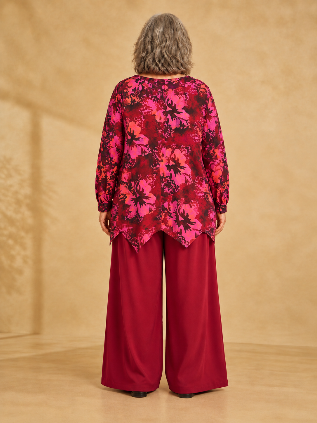 Normal Crazy - Top Wizard LS - Batik Donkerrood