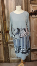 BB Style - Jurk viscose print - lichtgrijs