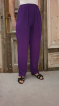 Angel Circle - Broek Crincle viscose paars - 3XL*
