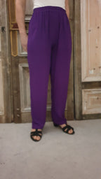 Angel Circle - Broek Crincle viscose paars - 3XL*