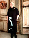 Luukaa  - jurk Black/white - Maat 7 (52)
