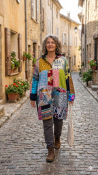 Normal Crazy - Jas Big A-Line Patchwork met Capuchon tussenjas