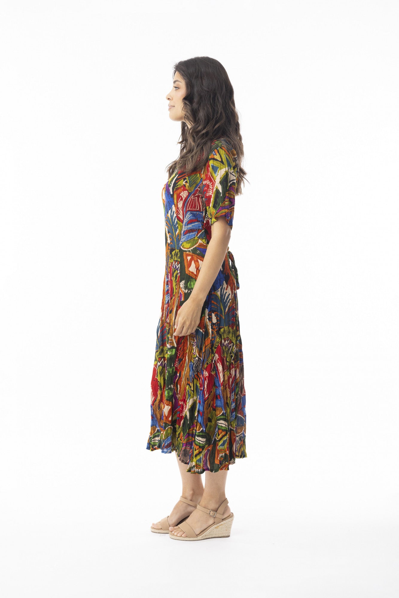 ORIENTIQUE - Torgua jurk Godet 91257 - Print
