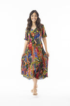 ORIENTIQUE - Torgua jurk Godet 91257 - Print