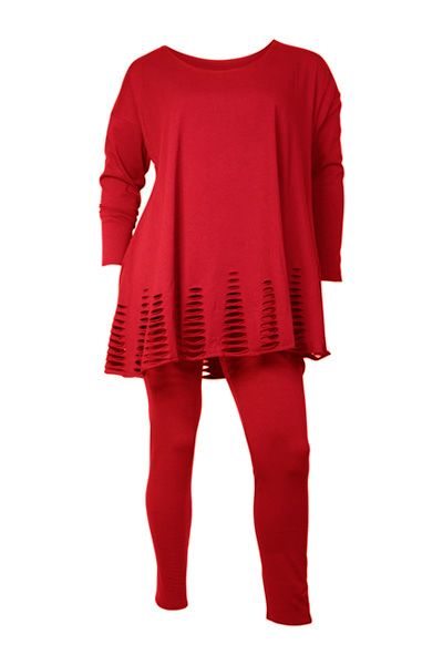 Boris - Wijd shirt ladders uni - nr. 2180 Rood