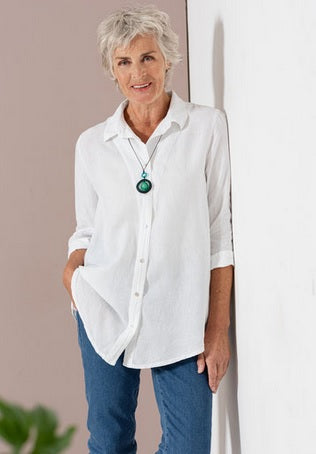 HEIDEKÖNIGIN - Linnen blouse Wit - Maat S