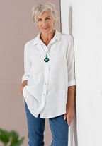 HEIDEKÖNIGIN - Linnen blouse Wit - Maat S