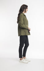 ORIENTIQUE - corduroy kort tussenjas - Olive*