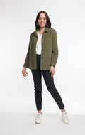 ORIENTIQUE - corduroy kort tussenjas - Olive*