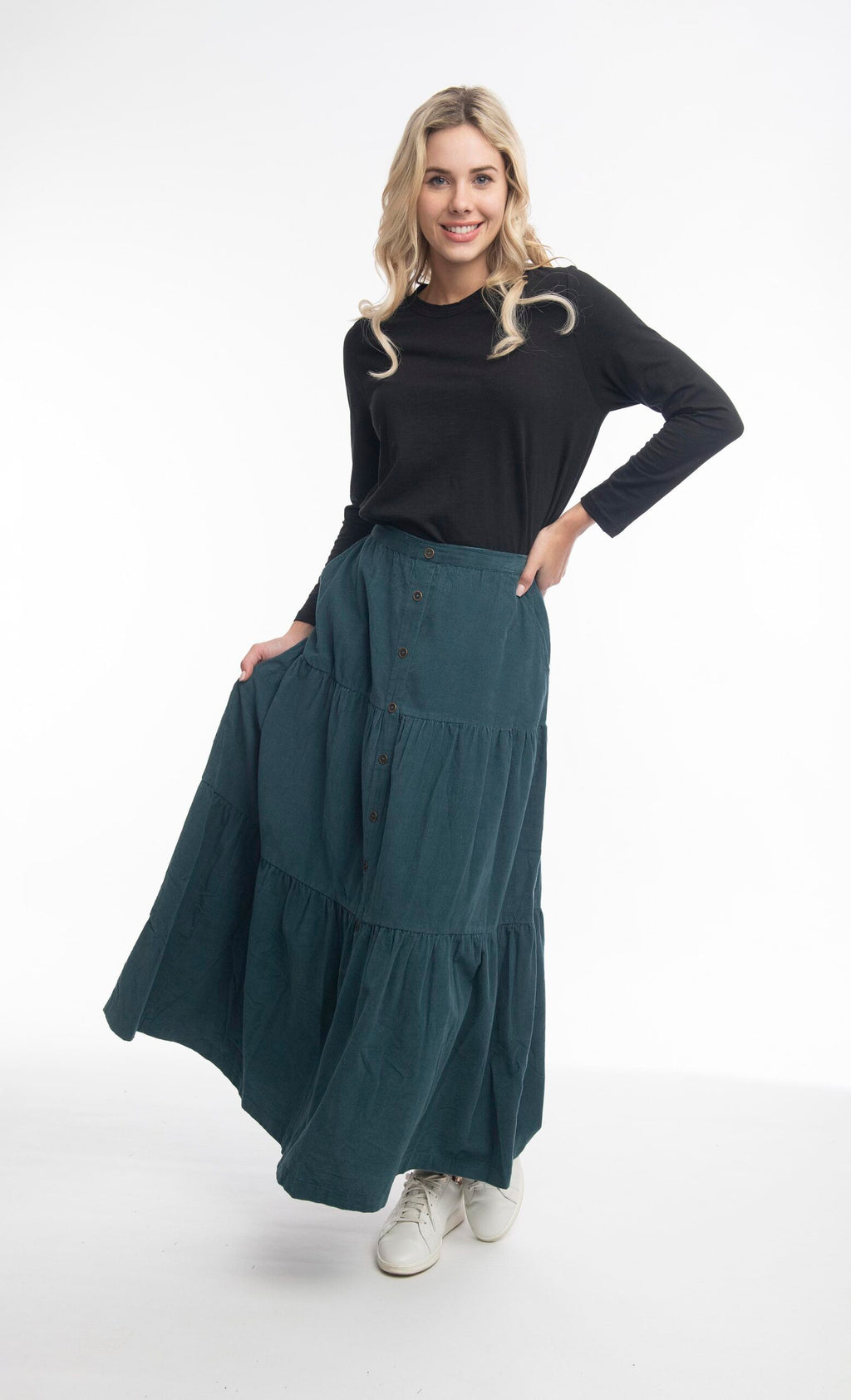 ORIENTIQUE - Corduroy Rok - Mediterranean*