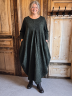 Normal Crazy - Dress Balon Babyrib - Olive Green