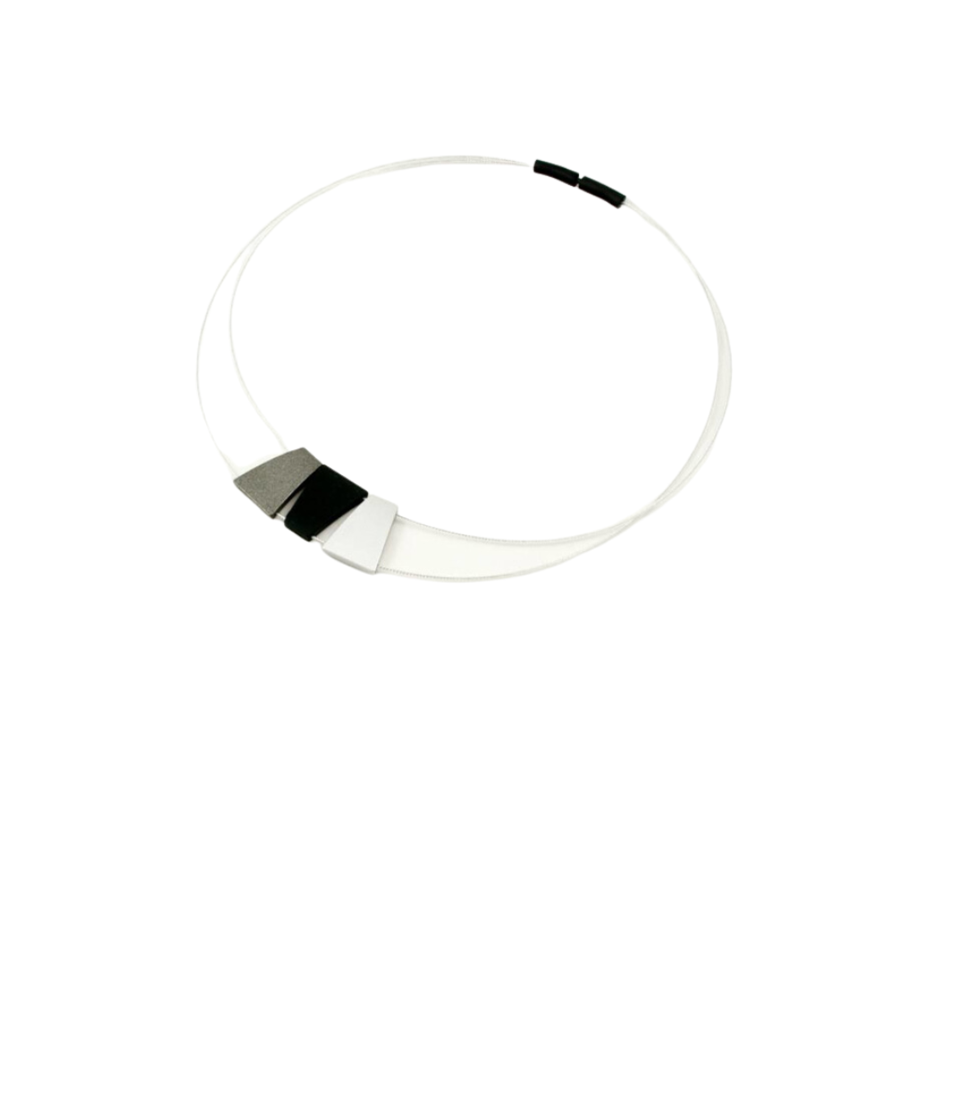 Tjonge Jonge Sieraden - Collier 3 hangers - Zwart-grijs-zilver