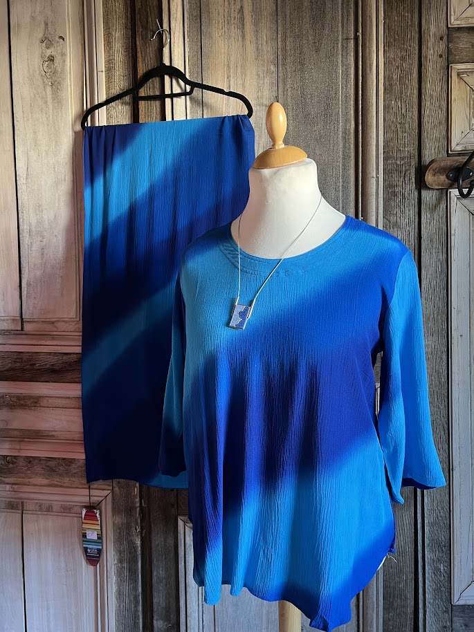Angel Circle - Blouse Batik KT1377T - Blauw