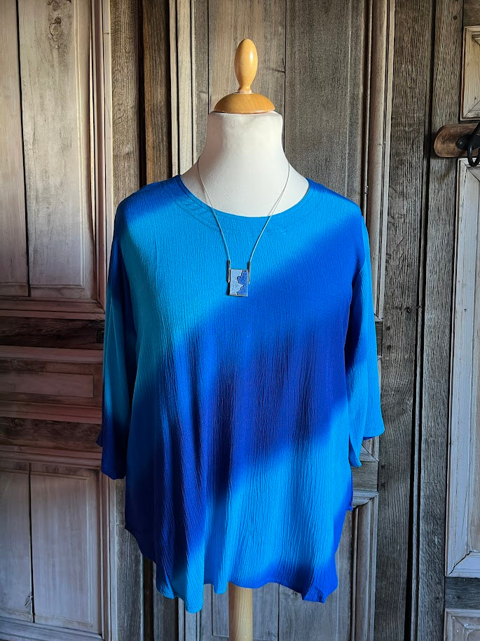 Angel Circle - Blouse Batik KT1377T - Blauw