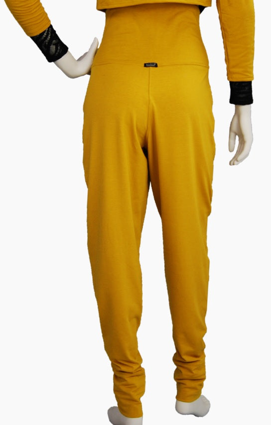 Boris - Broek met zakken, brede tailleband van dikkere viscose "peach" nr. 3088