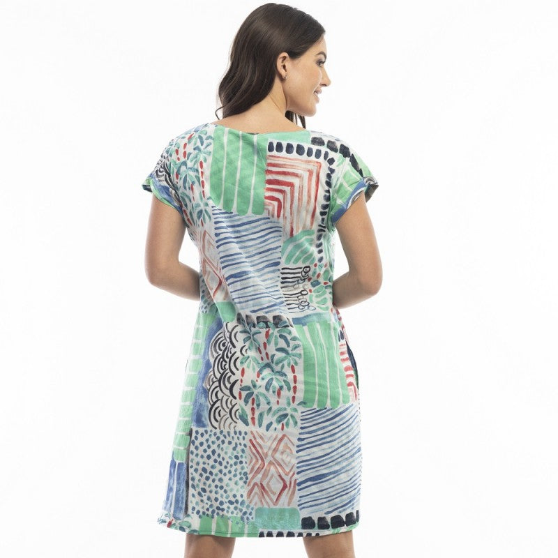 ORIENTIQUE - Katoenen "Reversible" jurk Alberobello - Maat XS
