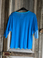 Geesje Sturre - Shirt 100% linnen - Turkoois/lichtblauw