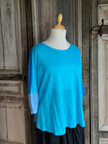 Geesje Sturre - Shirt 100% linnen - Turkoois/lichtblauw