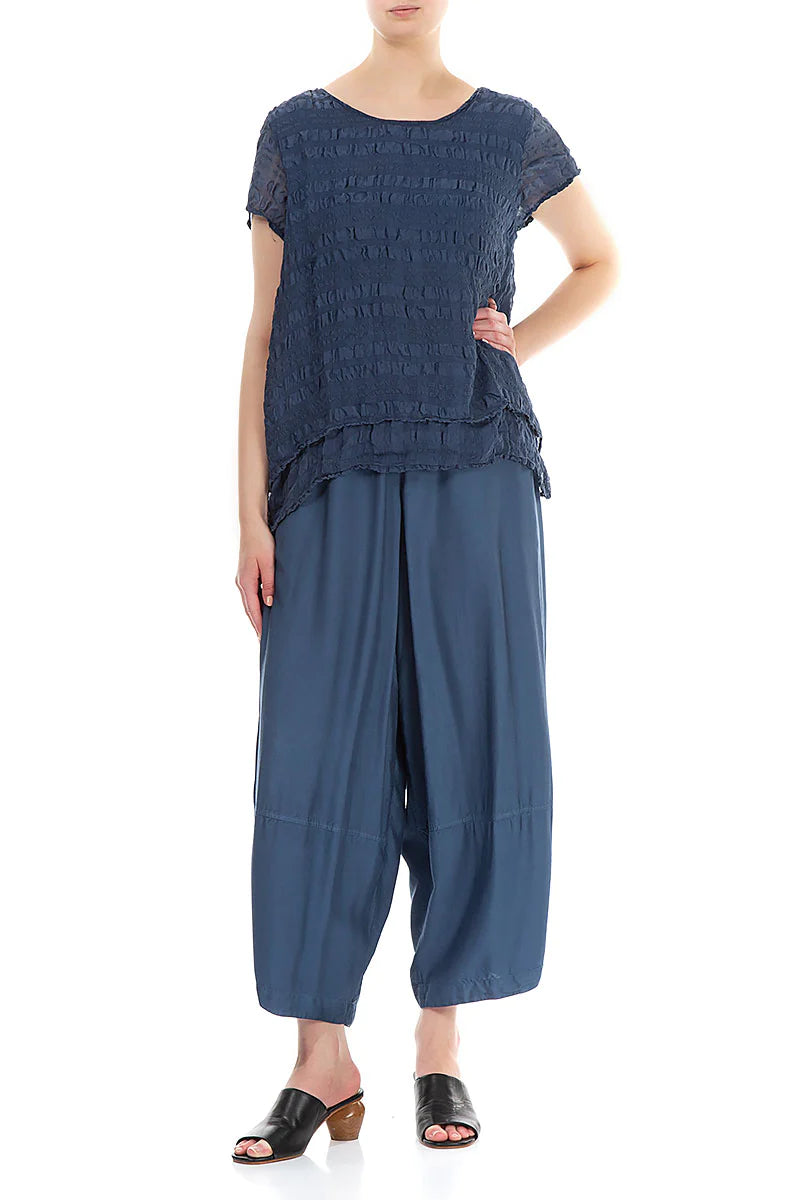 Grizas - Jeans blauwe broek zijden/bamboe