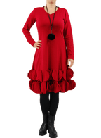 Boris - Jurk cirkels dikkere viscose - nr. 4217 Rood