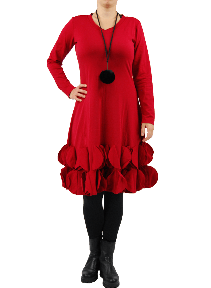 Boris - Jurk cirkels dikkere viscose - nr. 4217 Rood