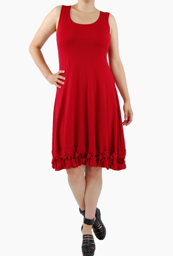 Boris -  Mouwloze Jurk knoopjes z.m. viscose dikkere viscose - nr. 4314
