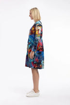 ORIENTIQUE - Printed Jurk Bubbles - Night Boats
