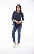 ORIENTIQUE - Basic T-Shirt - Navy -