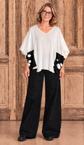 Amandine top wit/zwart