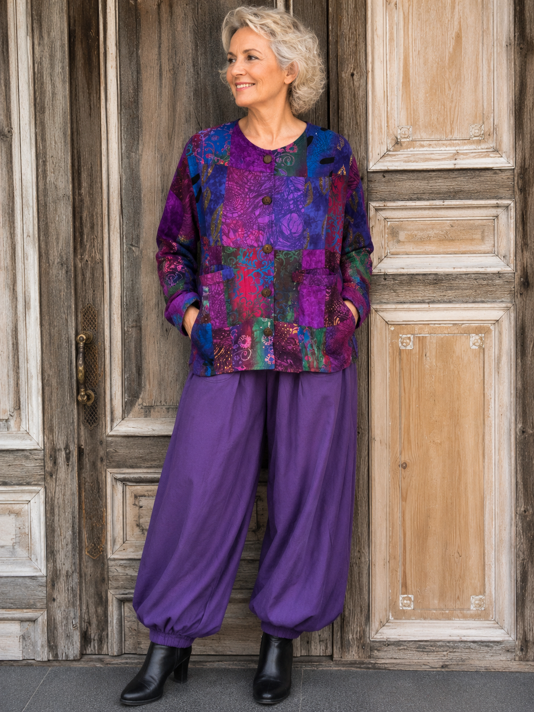 Normal Crazy Short jacket P/W paars 1