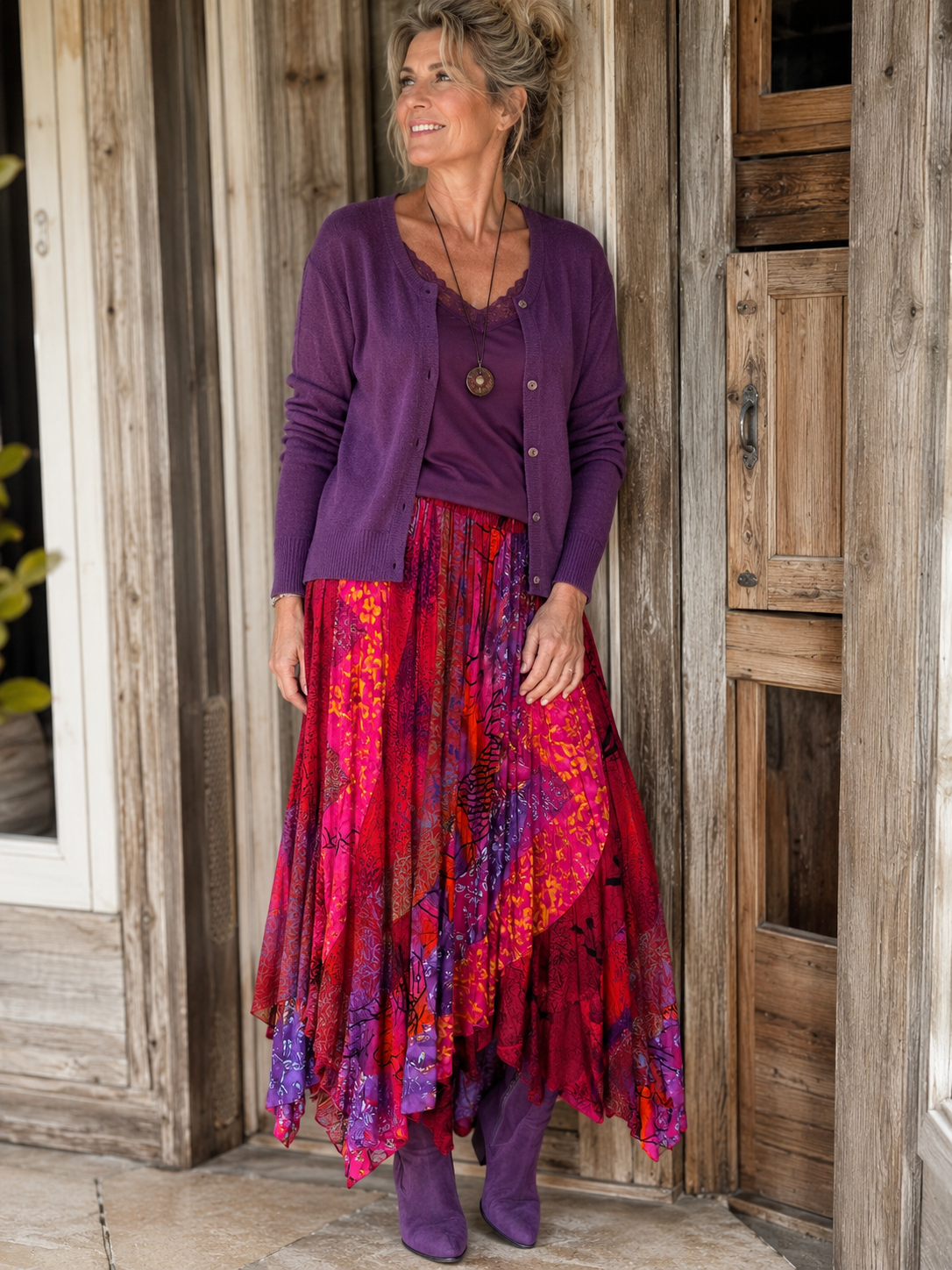 Normal Crazy - Lange Rok Kai - patchwork mixed rood