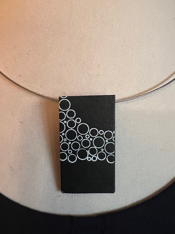 Marleen Burger - Hanger aan spang - rechthoek Black/white print