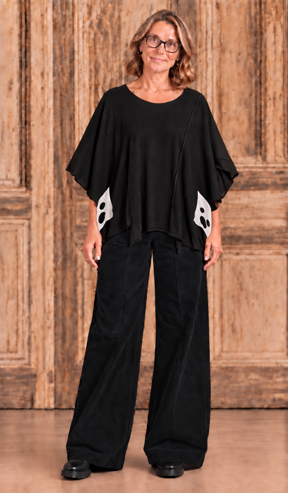 Amandine top zwart/wit