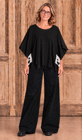 Amandine top zwart/wit