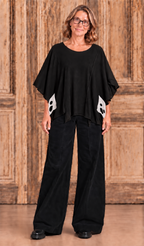 Amandine top zwart/wit